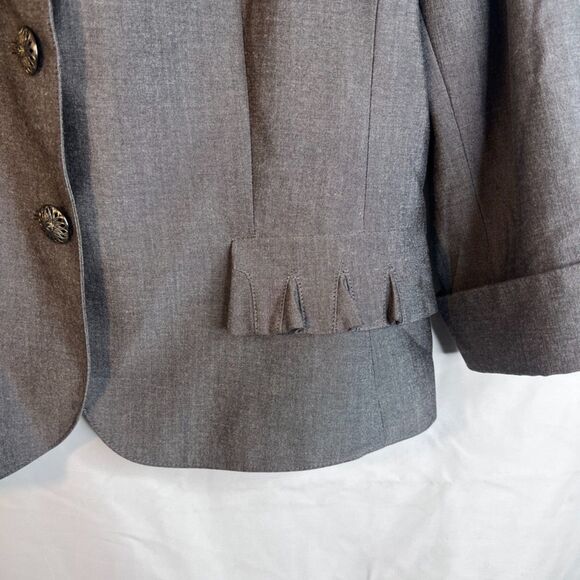 Tahari Arthur S Levine Blazer Single Breasted Career Feminine Gray Size 12P - Picture 5 of 10